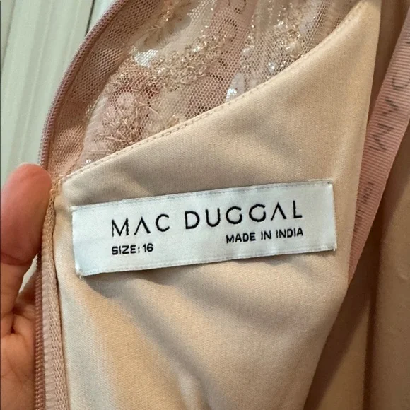 Mac Duggal 9199 Ruffled Floral Embellished Flutter Sleeve A-Line Gown Sz 16 NWT - Picture 10 of 12